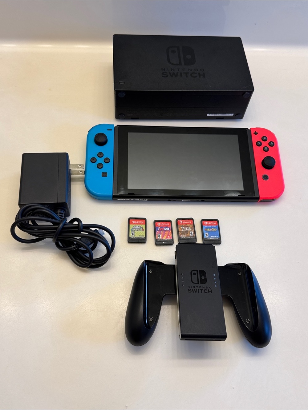 Nintendo Switch 4 Games Zelda Mario NBA Bundle
